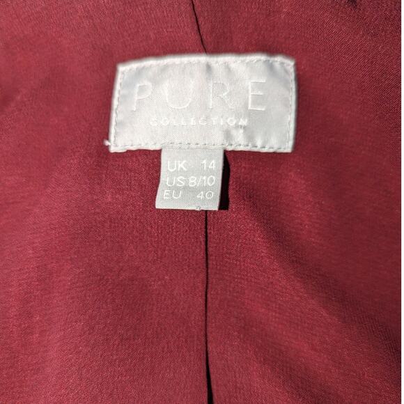 Pure Collection Velvet Blazer Wine Red One Button Jacket 8/10 Relaxed Fit - Picture 4 of 8